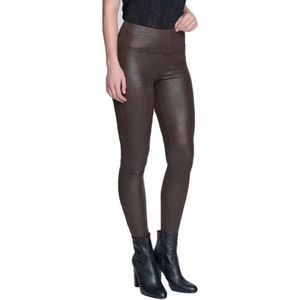 Seven7 Womens Faux Leather Legging Gun Metal Gray High Waisted Stretch Pull On L